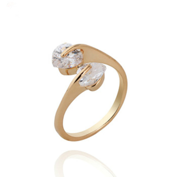18K Guldfyllda Guld Filled gulddoublé Ring CZ 16