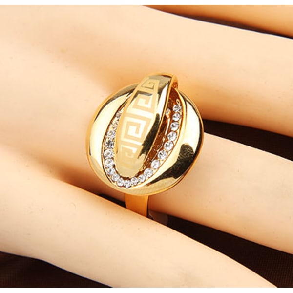 Mode Alloy Rhinestone Overflade Twisted Band Ring 19