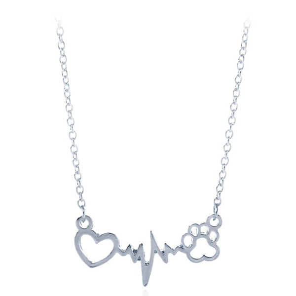 Hjärtformat halsband silver
