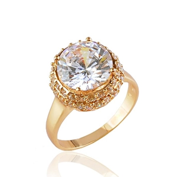 18K Guldfyllda Guld Filled gulddoublé CZ Ring 16