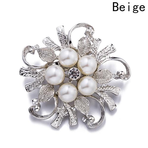 Brosche Krystal Blomst SILVER VIT	