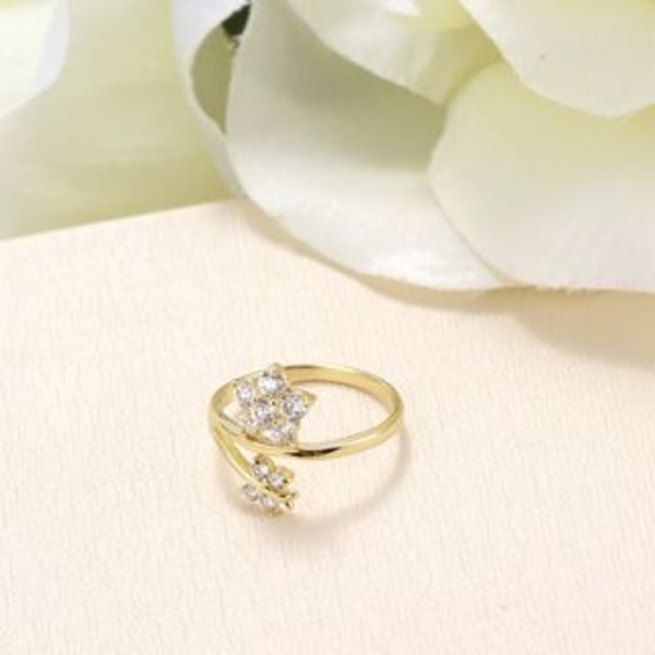 18K Guldfyllda Guld gulddoublé Filled CZ Ring 16