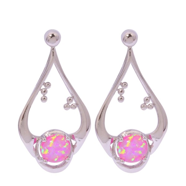 Opal sølvfyldte øreringe pink