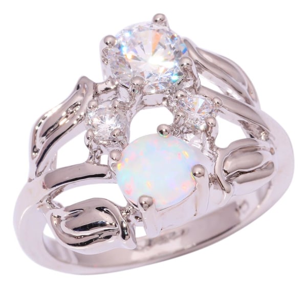 10K Sort Guldbelagt Forlovelsesring Opal 15,5