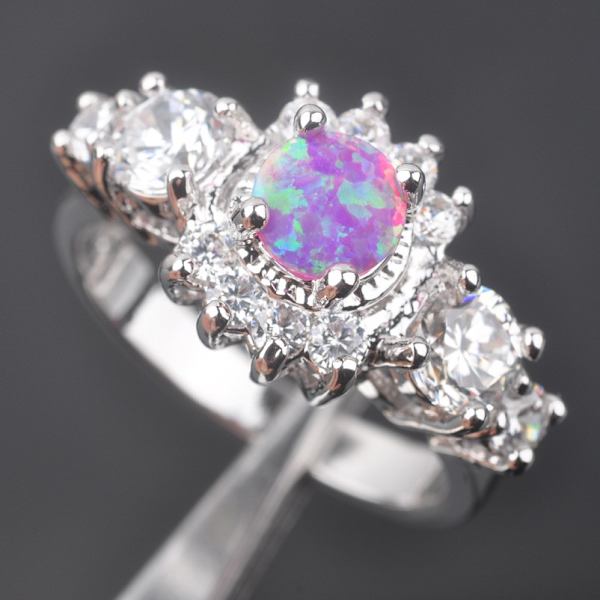 Hopea TÄYTETTY Sormus PINK Fire Opal 19