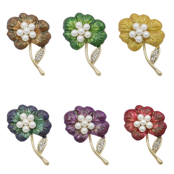 Brosch Kristall Emalj Blomma LILA
