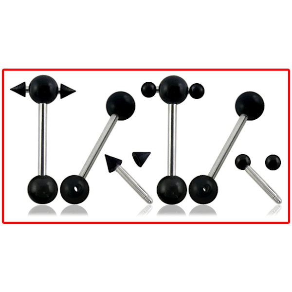 Tongue Barbell med UV-bollar Öronpiercingar