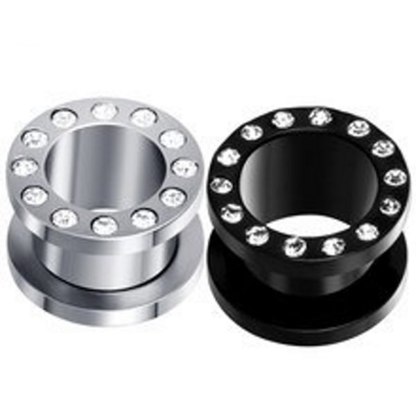 Mix (4-16 mm) ørestikker i rustfrit stål svart 4mm