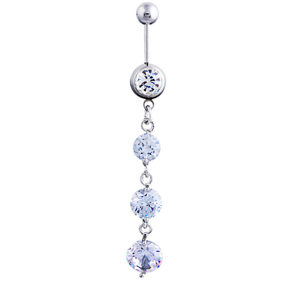 Navle-Belly Button Ring Kropspiercing Allergivenlig Zirkon