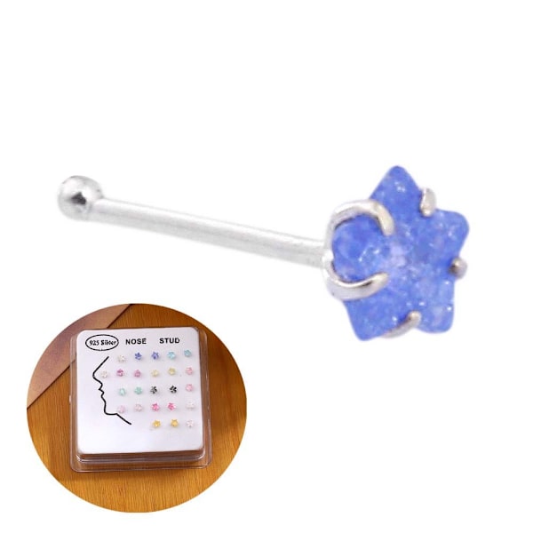 925 Sterling Silver näsa piercing VIT	