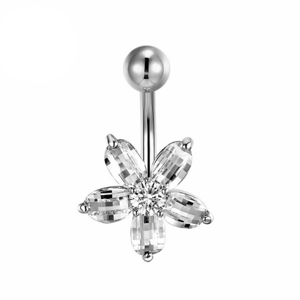 Lys CZ Diamant Blomster Ring G23 Titan NAVEL