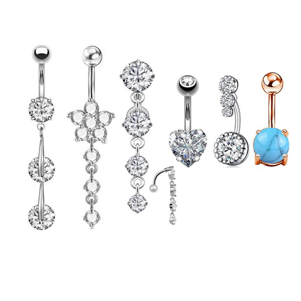 Navle Piercing 6 stk./sæt