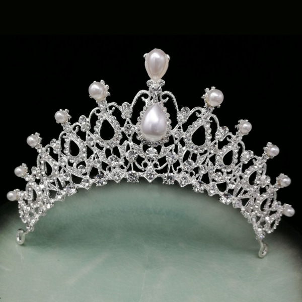 Kristall bröllop hår krona tiara