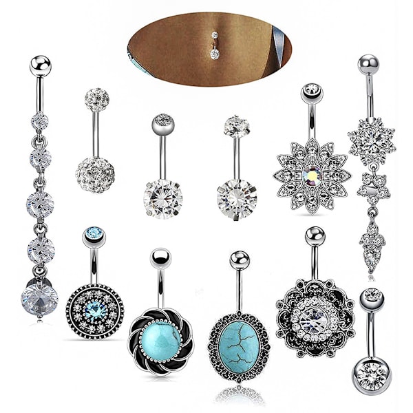 Navle Piercing 11 stk/sæt