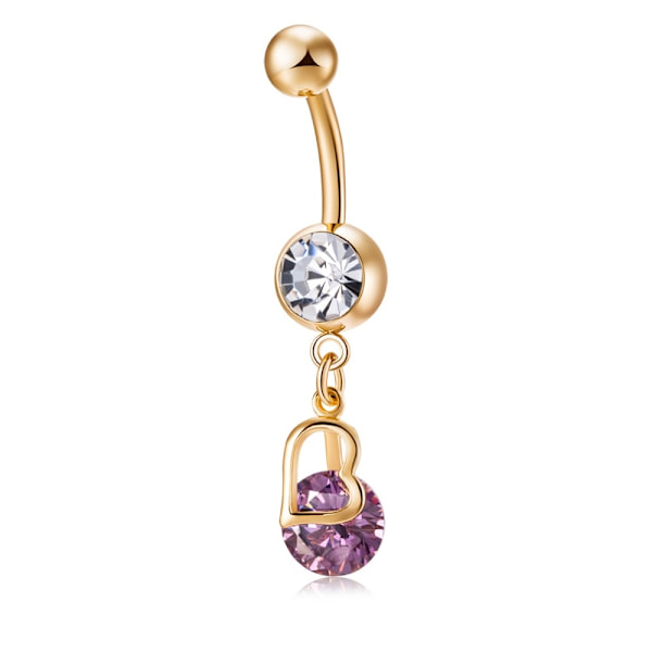 Forgyldt navle navle ring piercing smykker rød
