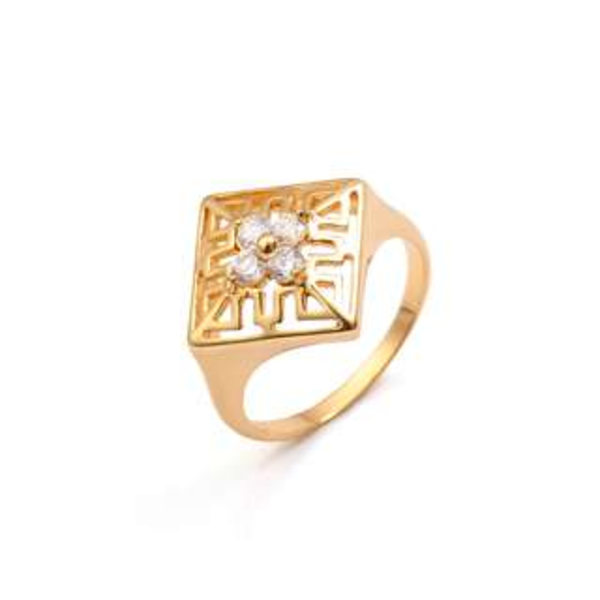18K Guldfyllda Guld gulddoublé Filled CZ Ring 18