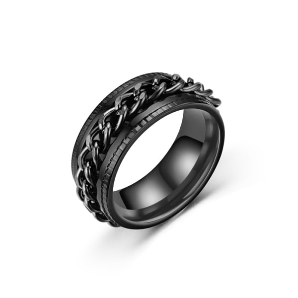 Ringe i rustfrit stål SVART-GULD 19