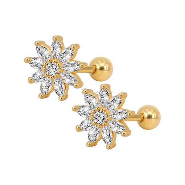 Tragus Piercing  Örhäng 1stn CZ guld