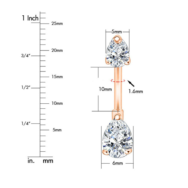 Navle-Belly Button Ring Kropspiercing guld