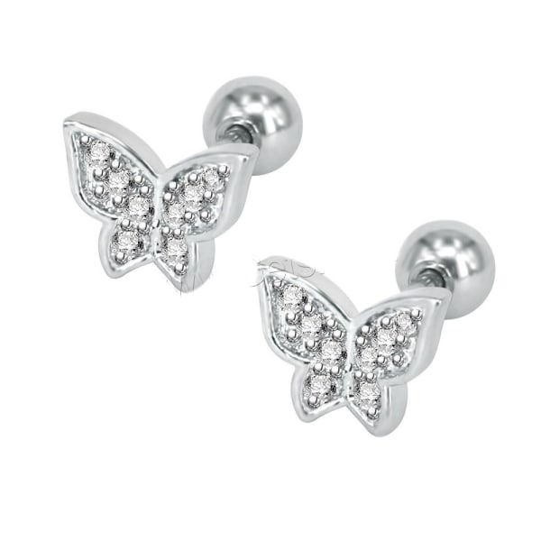 Tragus Piercing  Earring CZ silver