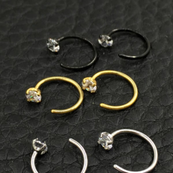 næsering U formet hestesko ring piercing BCR sort 473b | | Fyndiq