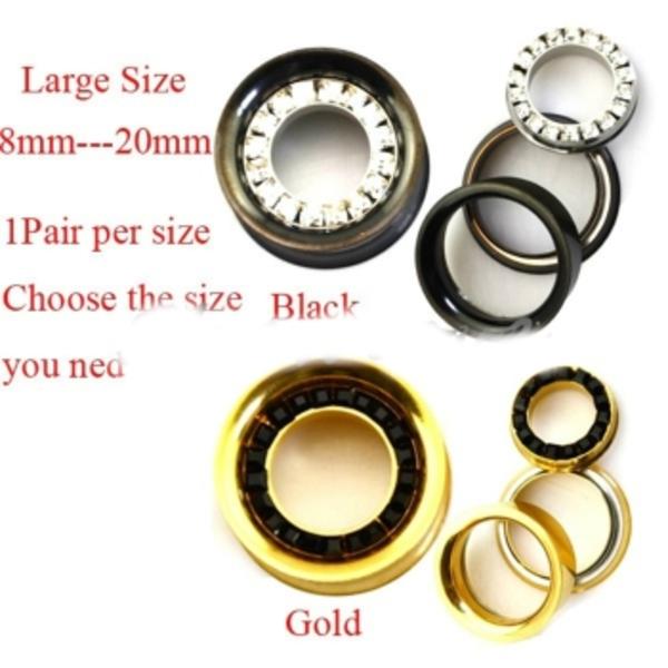 Tunnel Plug med Fyrkantig CZ pärla GULD 18 MM
