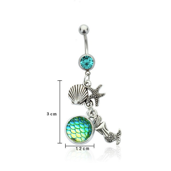 Navelpiercing grön