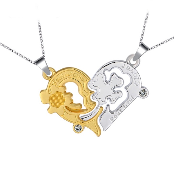 Rostfritt stål HALSBAND hängsmycke Set 2 st silver