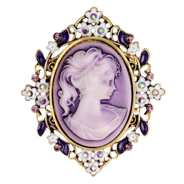 Vintage Cameo Elegant Brosch lila