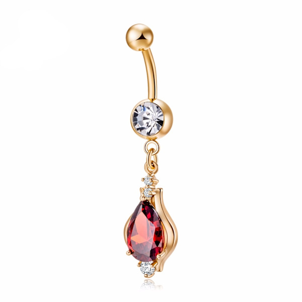 Forgyldt navle navle ring piercing smykker lilla