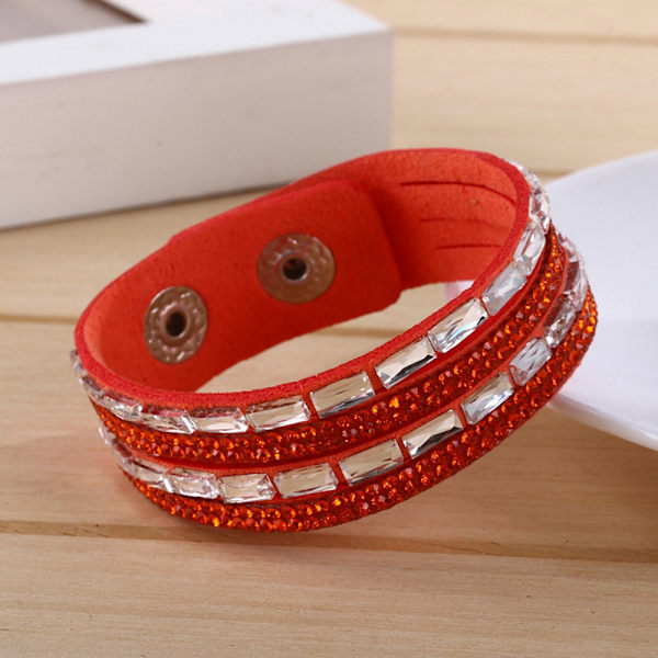 Strass Läderarmband