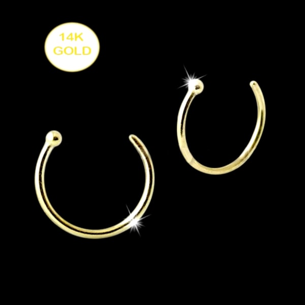 14K guld Näsa Hoop ring Öronpiercingar GULT GULD	