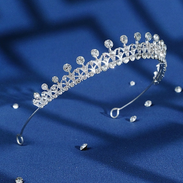 Kristall bröllop hår krona tiara