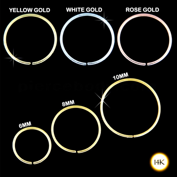 14K Guld Næsering VIT GULD	