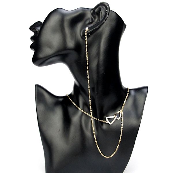 Sexig Halsband Örhängen Stud Set Guldpläterad