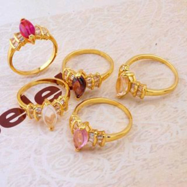 18K Guldfyllda Guld gulddoublé Filled CZ Ring VIT 17