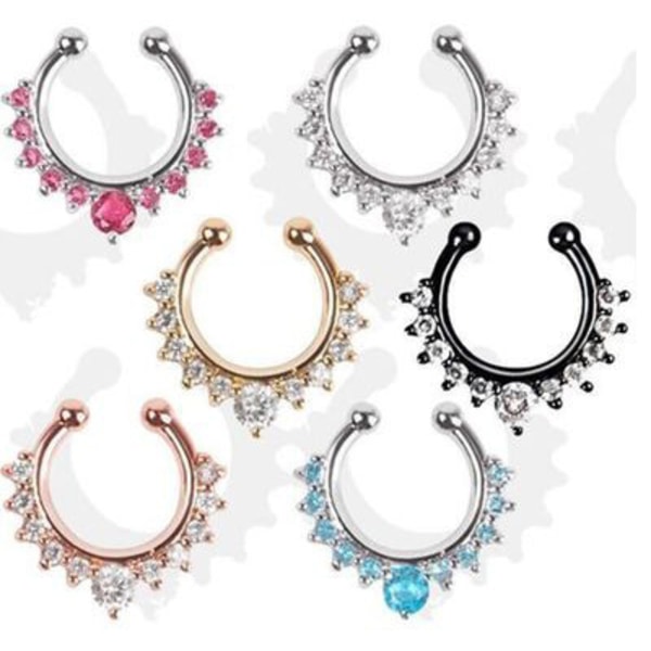 Næseringe Krops Piercing Falsk Septum Clicker silver
