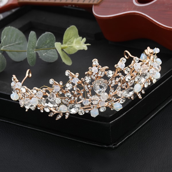 Kristall bröllop hår krona tiara handgjort