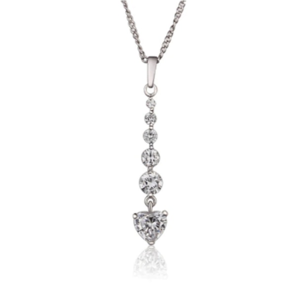 18K White Gold Filled NECKLACE CZ silver