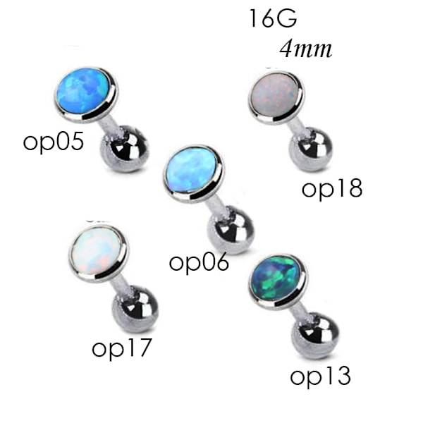 Helix Tragus Piercing 1 ST Opal 18