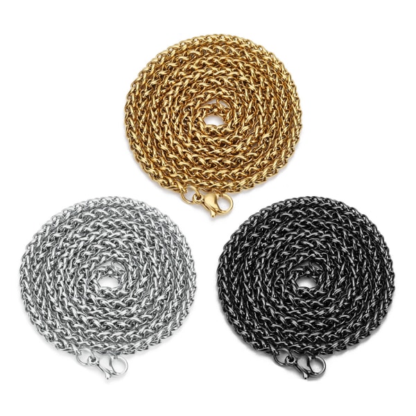 Rostfritt stål HALSBAND GULD, SILVER, SVART svart