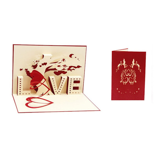 3D-kort älskar LOVE Valentine
