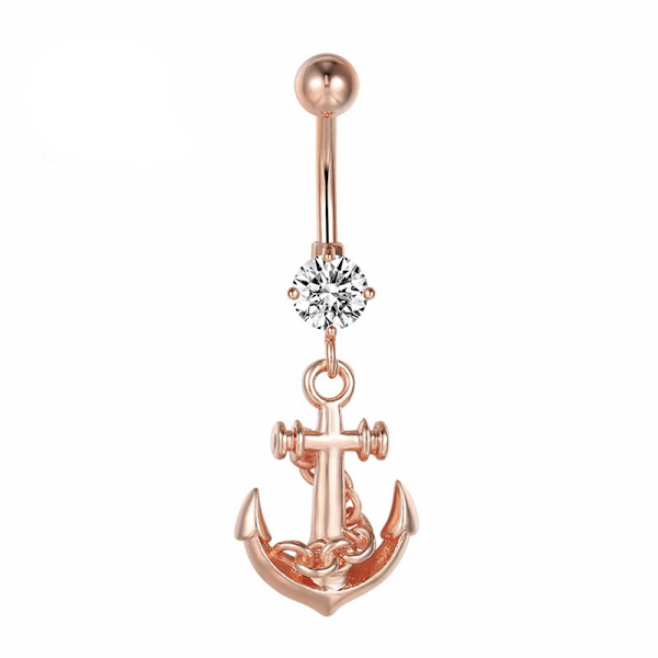 Lys CZ Diamant Blomster Ring NAVEL Guld