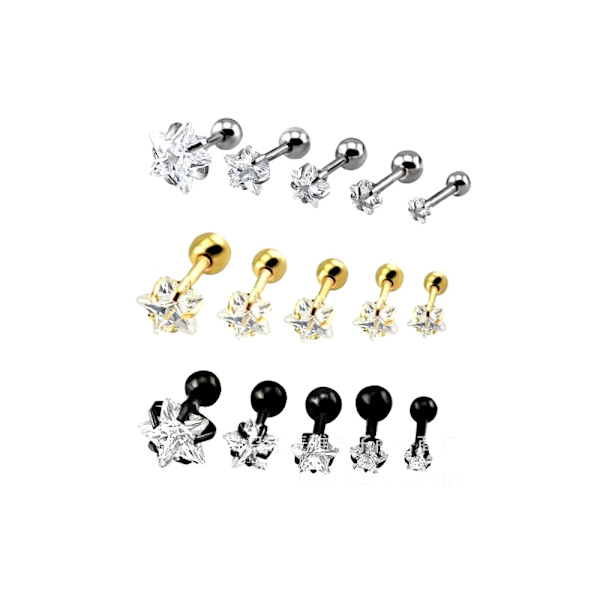 Helix Tragus Piercing 1 ST guld 5 mm