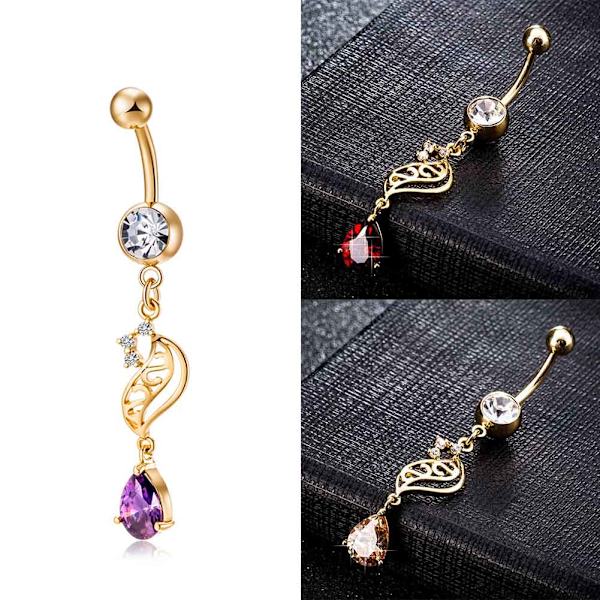 Forgyldt navle-navle-piercing lilla