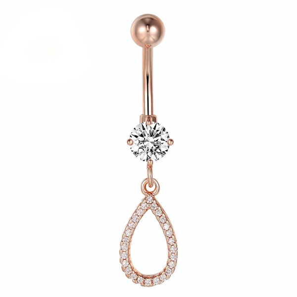 Lys CZ Diamant Blomster Ring NAVEL Guld