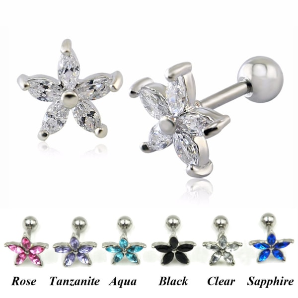 Helix Tragus Piercing Blomma 1 ST LILA