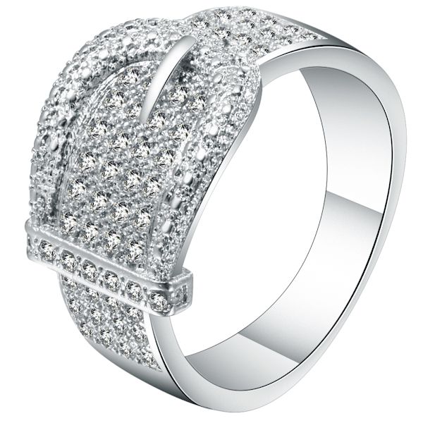 Silversmycken filled ring Vit Safir 19
