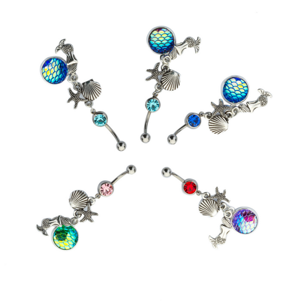 Navle-Belly Button Ring Kropspiercing grøn