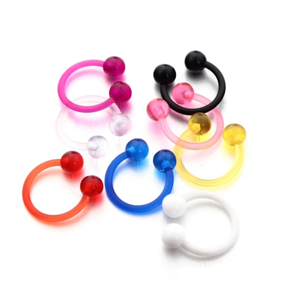 Body Piercing smycken näsa ring Bcr ring UV bioflex RÖD